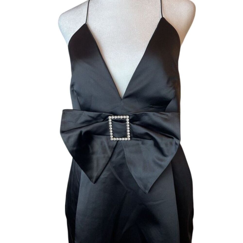 MNG Mango Women's Vestido‎ Cutie Mini Dress Size 8 NWT BLACK  Pockets Lace Up - Picture 2 of 14